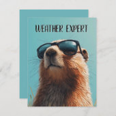 Happy Groundhog Day Cute Colorful Woodchuck シーズンカード (正面/裏面)