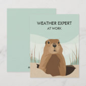 Happy Groundhog Day Cute Colorful Woodchuck  シーズンカード (正面/裏面)