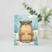 Happy Groundhog Day Cute Colorful Woodchuck  シーズンカード (スタンド正面)