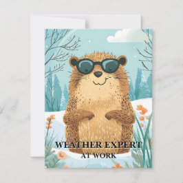 Happy Groundhog Day Cute Colorful Woodchuck  シーズンカード