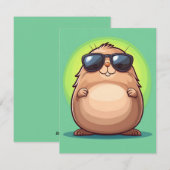 Happy Groundhog Day Cute Colorful Woodchuck  シーズンカード (正面/裏面)