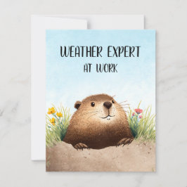 Happy Groundhog Day Cute Colorful Woodchuck  シーズンカード