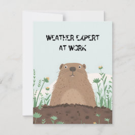 Happy Groundhog Day Cute Colorful Woodchuck シーズンカード