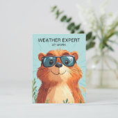 Happy Groundhog Day Cute Colorful Woodchuck シーズンカード (スタンド正面)