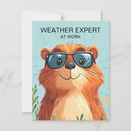 Happy Groundhog Day Cute Colorful Woodchuck シーズンカード (正面)