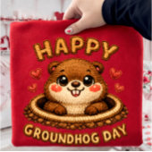 Happy Groundhog Day Cute Embroidery Groundhog Desi ベビーTシャツ