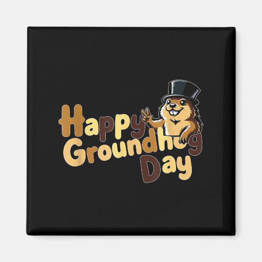 Happy Groundhog Day February 2nd Phils Weather Pre マグネット (正面)