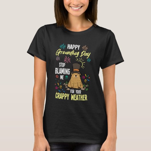 Happy Groundhog Day Funny Groundhog Lover Tシャツ (正面)