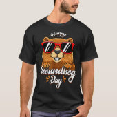Happy Groundhog Day Funny Groundhog Sungles Cute K Tシャツ (正面)