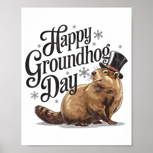 Happy Groundhog Day Ground Hog Animal Costume Men  ポスター (正面)