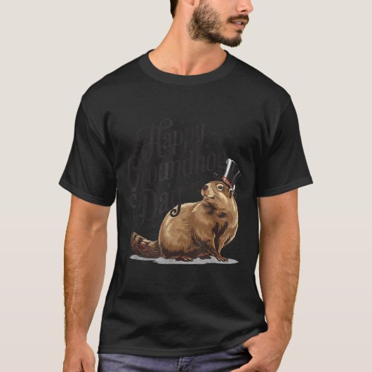 Happy Groundhog Day Ground Hog Animal Costume Men  Tシャツ (正面)