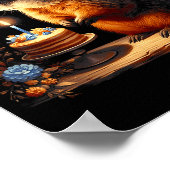 Happy Groundhog Day Ground Hog With Birthday Cake  ポスター (角)