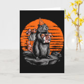 Happy Groundhog Day Ground Hog With Birthday Party カード (黄色い花)