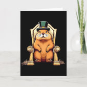 Happy Groundhog Day Ground Hog With Hat  カード (正面)