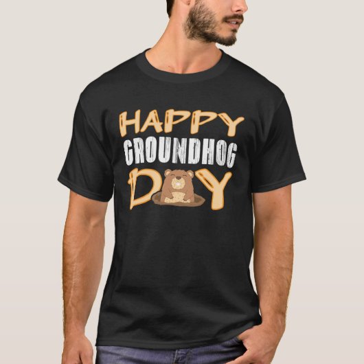 Happy Groundhog Day Moonak Whistlepig Animal Top G Tシャツ (正面)