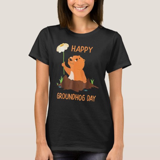 Happy Groundhog Day Tシャツ (正面)