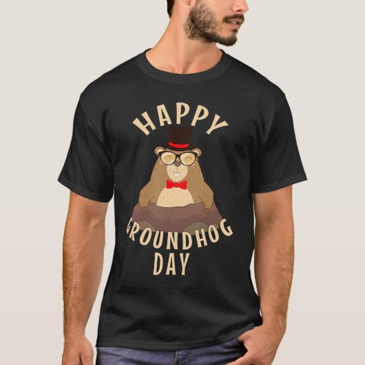 Happy Groundhog Day Tシャツ (正面)