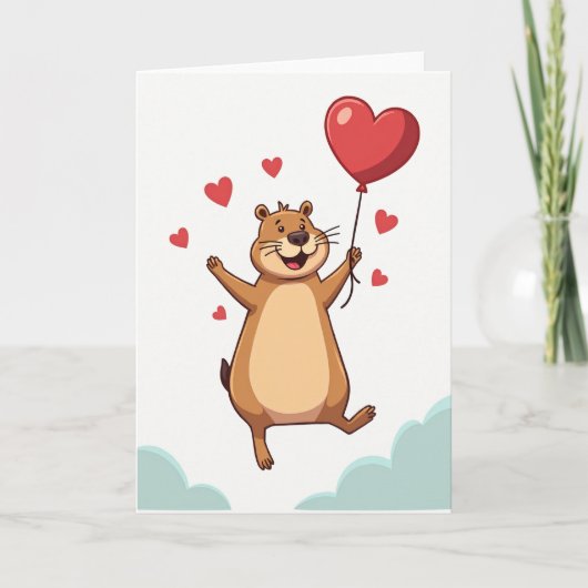 Happy Groundhog Love Card カード (正面)
