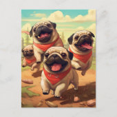 Happy Grumble of Pugs ポストカード (正面)