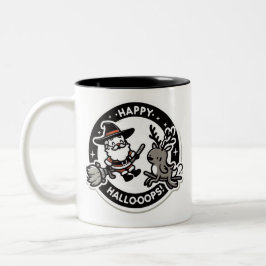 Happy Hallo-Oops! Santa Dressed as a Witch, Deer ツートーンマグカップ