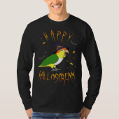 Happy Halloscream White Bellied Caique Witch Hat B Tシャツ (正面)