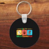 Happy Hallothanksmas Christmas And Thanksgiving  キーホルダー (正面)