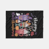 Happy Hallothanksmas Coffee Lover Halloween Merry フリースブランケット (正面(横))
