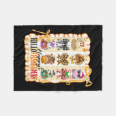 Happy Hallothanksmas Coquette Bow Halloween Thanks フリースブランケット (正面(横))