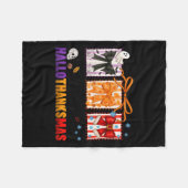 Happy Hallothanksmas Coquette Bows Halloween Thank フリースブランケット (正面(横))