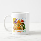 Happy Hallothanksmas Dog Lovers Funny Holiday Mash コーヒーマグカップ (左)