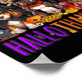 Happy Hallothanksmas Dogs Halloween Thanksgiving C ポスター (角)