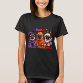 Happy Hallothanksmas Funny Pug Halloween Thanksgiv Tシャツ (正面)