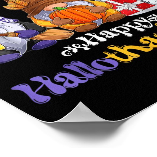 Happy Hallothanksmas Gnomes Lover Halloween Merry  ポスター (角)