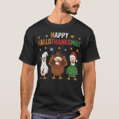 Happy Hallothanksmas Goose Halloween Thanksgiving  Tシャツ (正面)