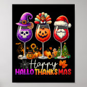 Happy Hallothanksmas Halloween Thanksgiving Christ ポスター (正面)