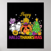 Happy Hallothanksmas Halloween Thanksgiving Christ ポスター (正面)