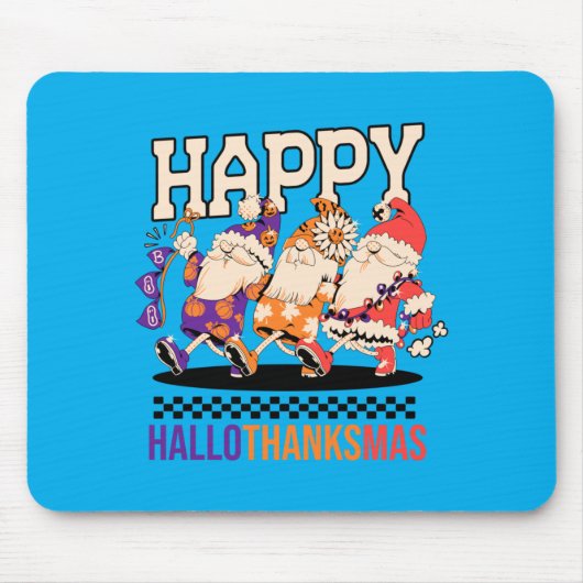 Happy Hallothanksmas Holiday Gnomes Design マウスパッド (正面)