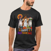 Happy Hallothanksmas Jack Russell Terrier Dog Hall Tシャツ (正面)
