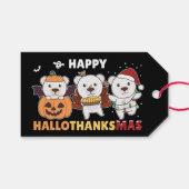 Happy Hallothanksma's Polar Bear Christmas Polar G ギフトタグ (正面(横))