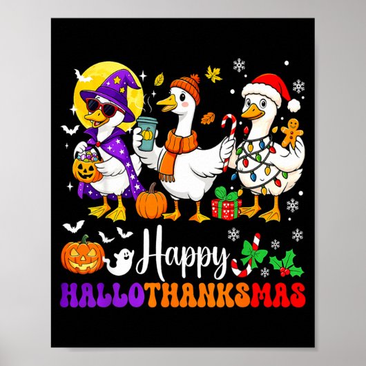 Happy Hallothanksmas Santa Goose Witch Soky Season ポスター (正面)