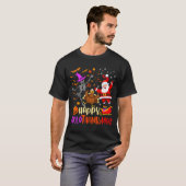 Happy Hallothanksmas Skeleton Pumpkin Turkey Santa Tシャツ (正面フル)