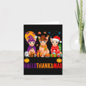 Happy Hallothanksmas Sphynx Cats Halloween Thanksg カード (正面)