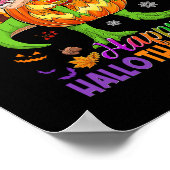 Happy Hallothanksmas T Rex Halloween Thanksgiving  ポスター (角)