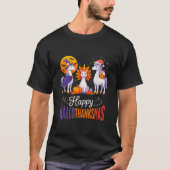 Happy Hallothanksmas Unicorns Halloween Thanksgivi Tシャツ (正面)