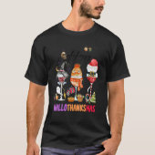 Happy Hallothanksmas Wine Glasses Witch Santa Hat  Tシャツ (正面)