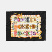 Happy Hallothanksmas Y’all Coquette Bow Halloween フリースブランケット (正面(横))