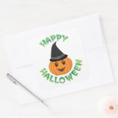 "HAPPY HALLOWEEN" カボチャ スクエアシール (封筒)