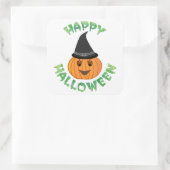 "HAPPY HALLOWEEN" カボチャ スクエアシール (バッグ)