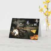 Happy Halloween カード (黄色い花)