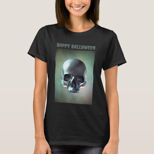 Happy Halloween. 3D skull render Tシャツ (正面)